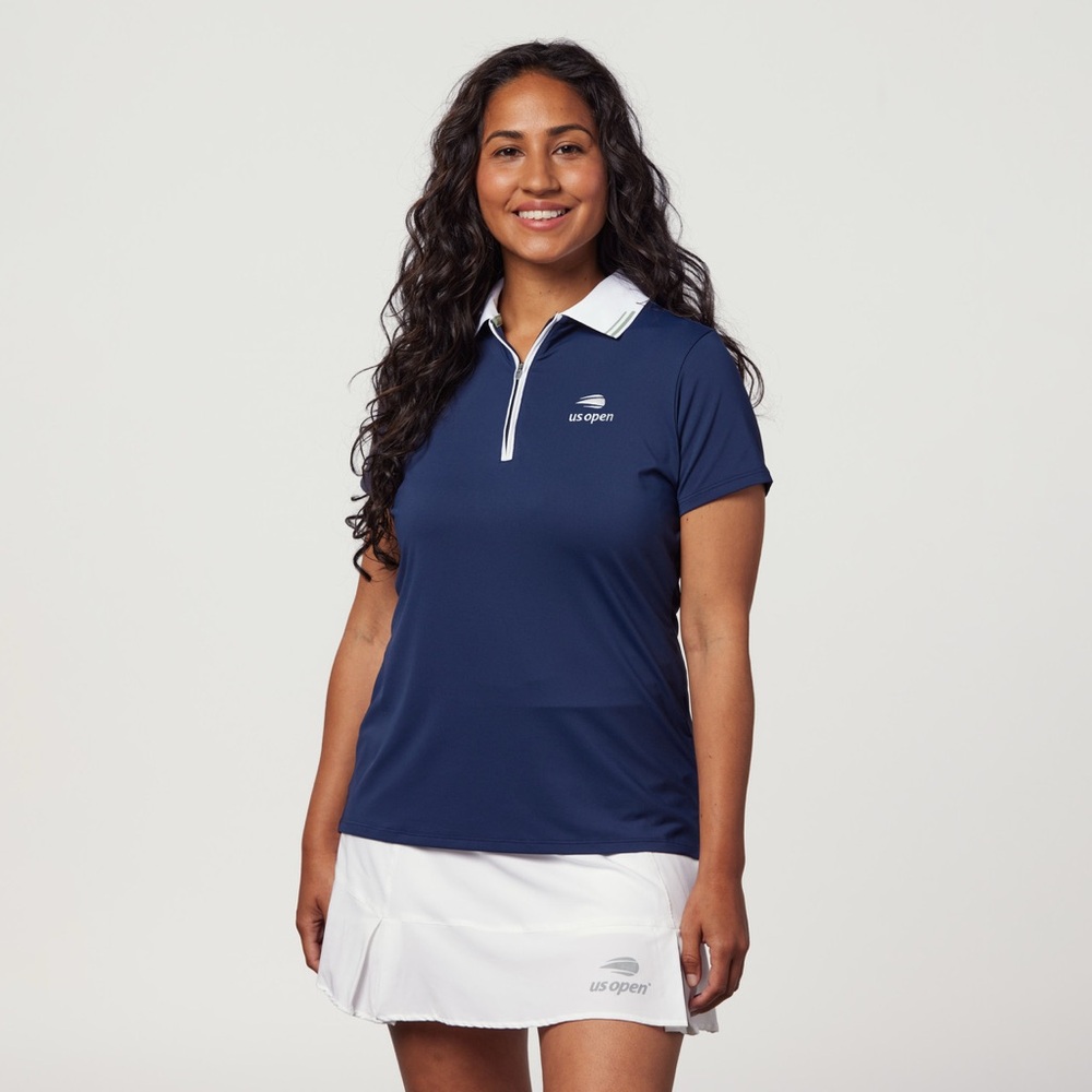 NWT Peter Millar US Open Women's 1/2 Zip Polo Tennis - Navy Size L